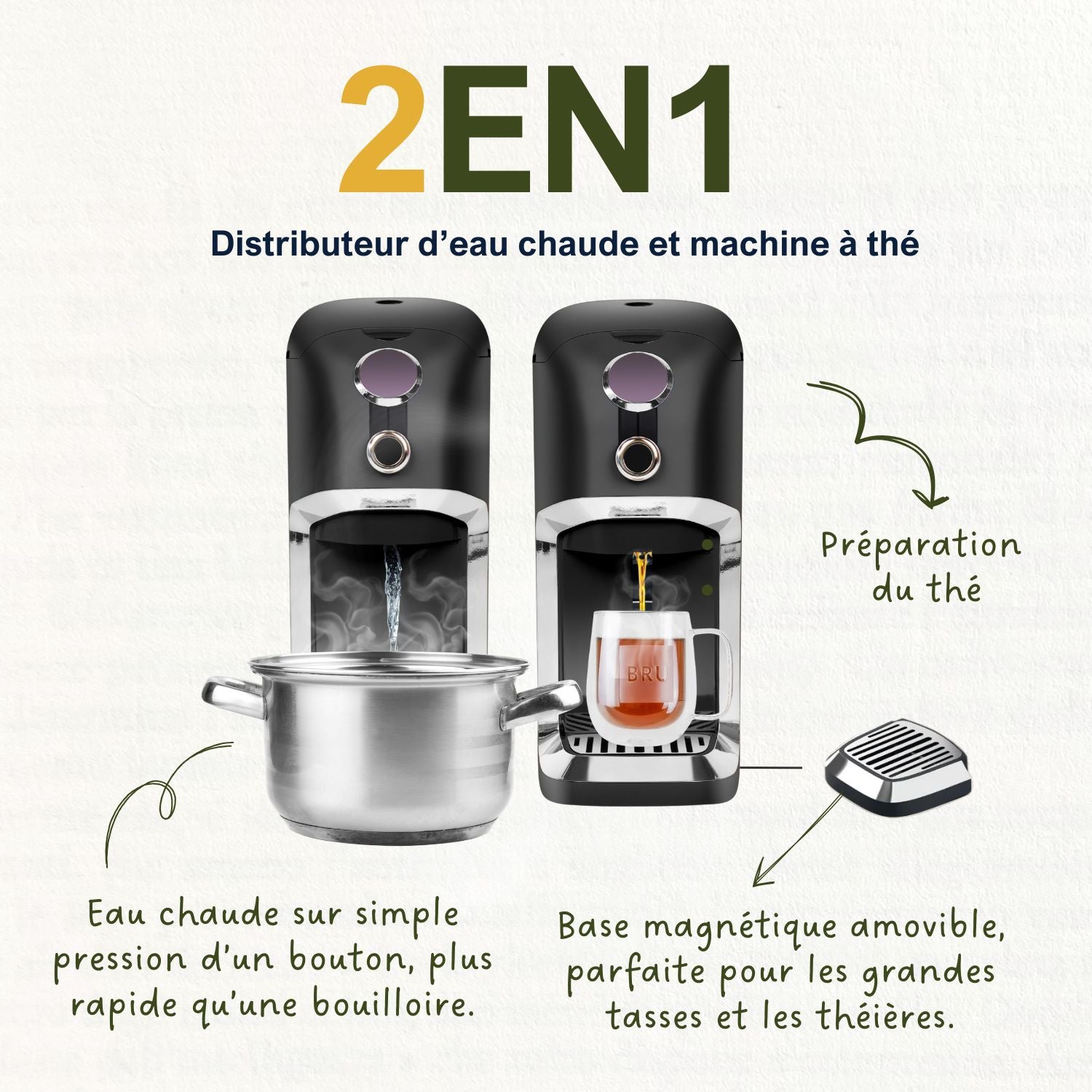 Machine à thé BRU Maker One + Bon d’achat de 50 € pour du thé