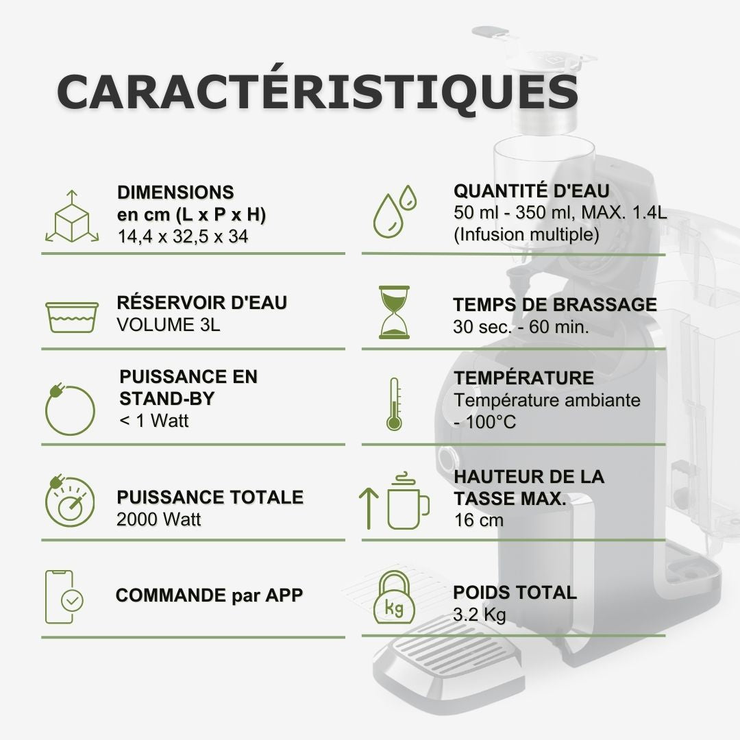 Machine à thé BRU Maker One + Bon d’achat de 50 € pour du thé