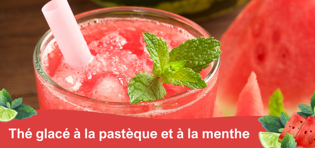 Thé glacé à la pastèque et à la menthe