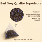 Thé noir Earl Grey de qualité supérieure - sachets de thé