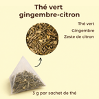 Thé vert au gingembre et citron - sachets de thé
