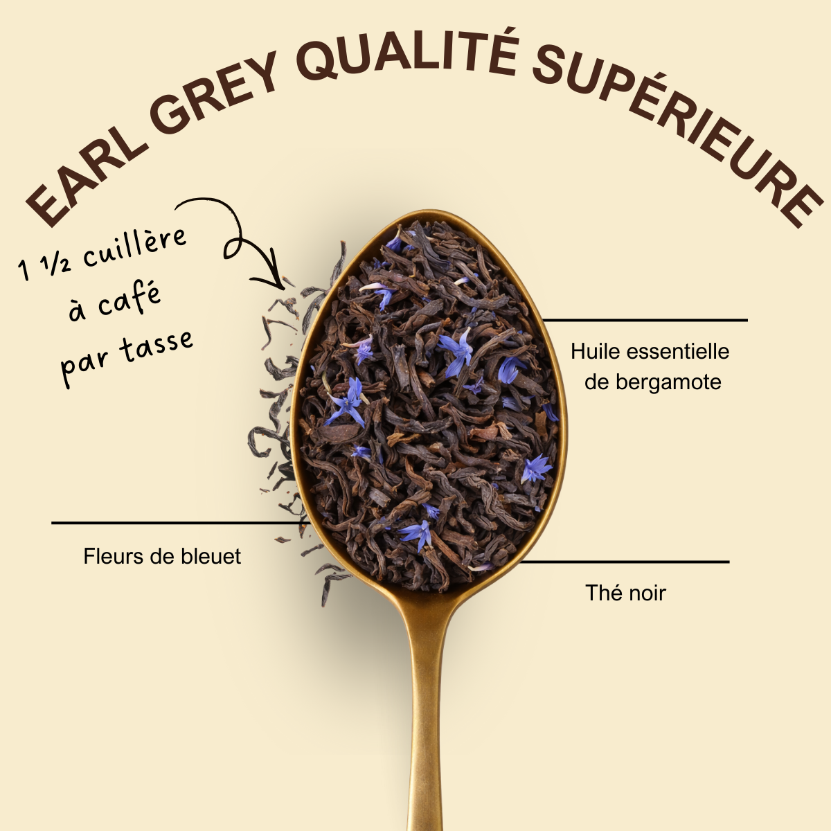 Thé noir Earl Grey de qualité supérieure