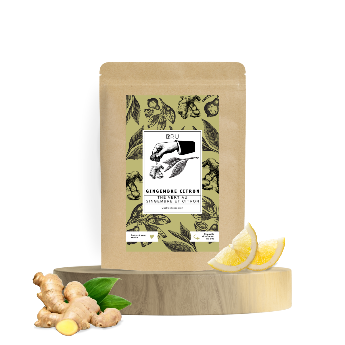 Thé vert au gingembre et citron