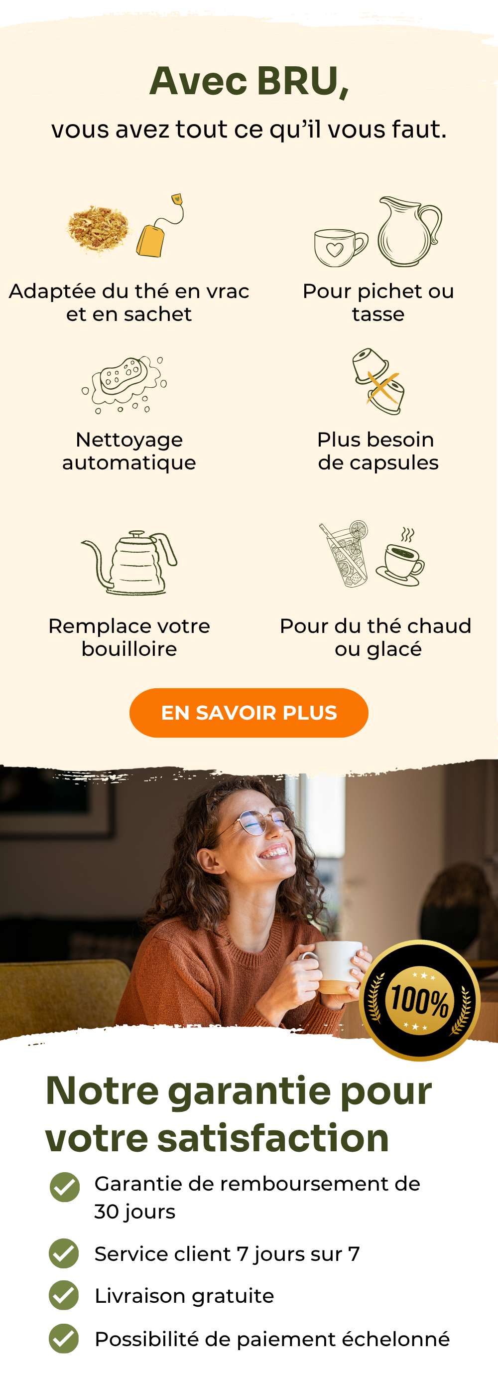La BRU vous offre tout ce dont vous avez besoin, avec notre engagement pour votre satisfaction