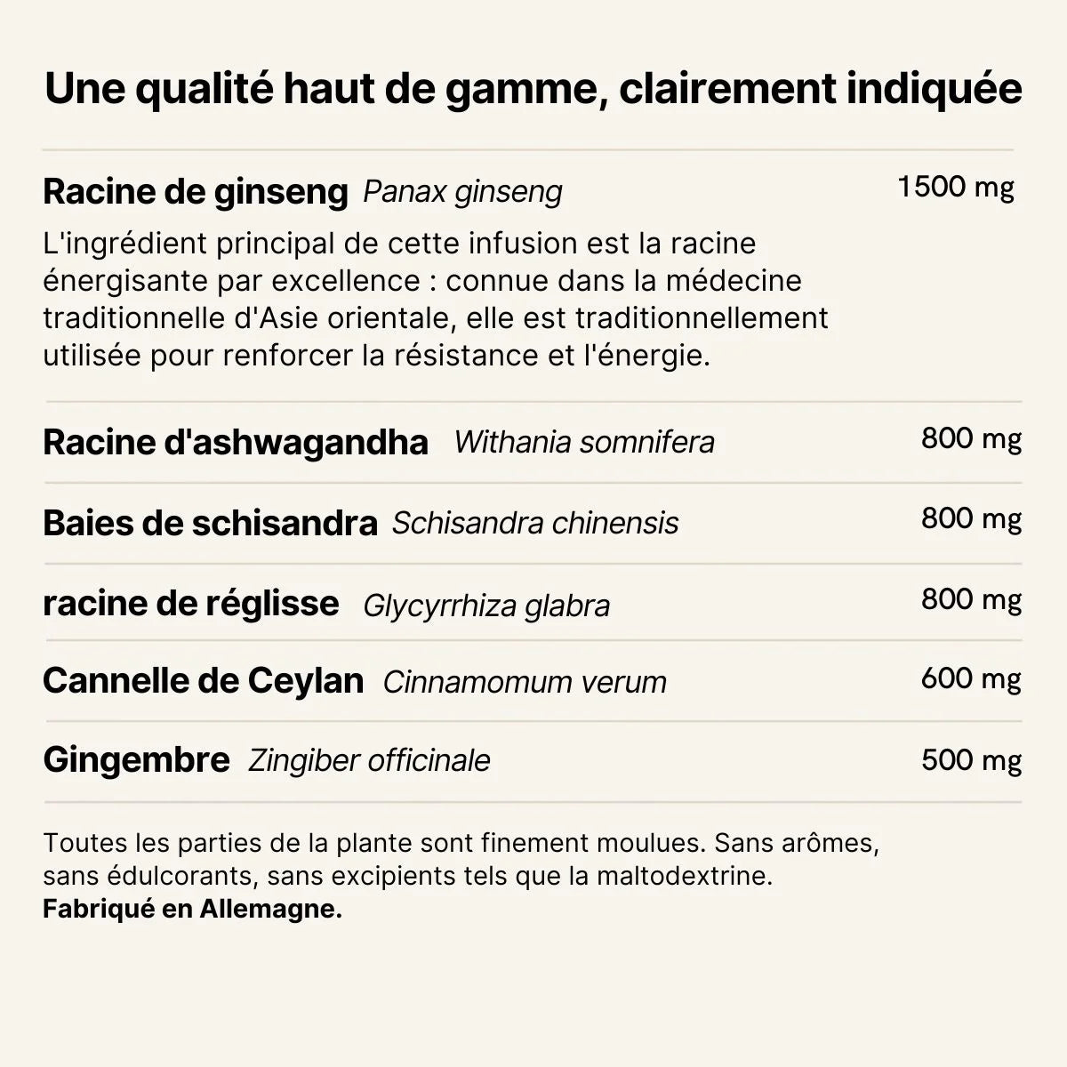 Ginseng · Thé vitalité